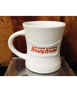 Krispy Kreme Doughnuts Embossed Logo Heavy Bowtie White Cup Mug HTF - £39.22 GBP