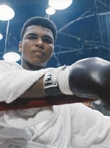 MUHAMMAD ALI 8X10 PHOTO BOXING COLOR IN WHITE ROB AGAINST ROPES - $5.93