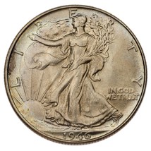 1946 Silver Walking Liberty Half Dollar 50C (Gem BU Condition) - £61.34 GBP