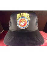 NWOT U.S. MILITARY USMC U.S. MARINES BLACK CAP HAT ADJUSTABLE RL 5 - $15.47