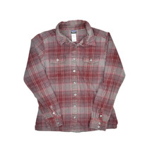 Patagonia Fjord Flannel Shirt Womens 8 Red Plaid Long Sleeve Organic Cotton - £25.84 GBP