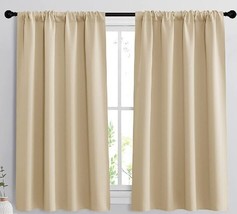 Two (2) ~ RYB HOME ~ Beige ~ Room Darkening ~ Window Curtain Panels ~ 42&quot; x 63&quot; - £35.56 GBP