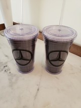 2 X Mercedes-Benz TRAVEL ACRYLIC TUMBLER W/SCREW LID &amp; STRAW | LIMITED - $39.25