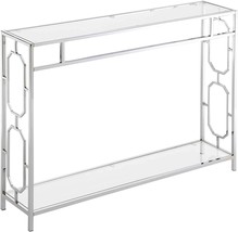 Convenience Concepts Omega Chrome Console Table, Clear Glass / Chrome Frame - £133.67 GBP
