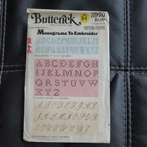 Vintage Butterick One Size Only Monograms to Embroider 3970 Pattern (N B-4) - £7.60 GBP