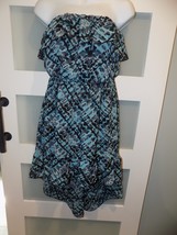 No Boundaries Blue Combo Ruffle Hi Lo Dress Size M (7/9) JUNIOR&#39;S NEW - $18.40