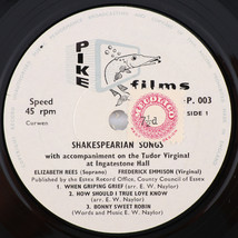 Shakespearian Songs -Tudor Virginal- 45 rpm 7&quot; EP Vinyl Record Pike England Rare - £9.83 GBP