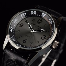 INFANTRY INFILTRATOR Mens Quartz Wrist Watch Analog Army Sport Black Lea... - $460.71 MXN