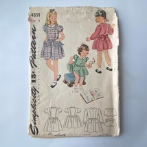 Simplicity 4891 Sewing Pattern 1960s Size 4 Bust 23 Vintage Child Girls ... - $9.87