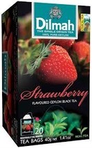 Dilmah Strawberry Flavoured Ceylon Black Tea 20 Tea Bags Net Wt 40 G. - $13.36