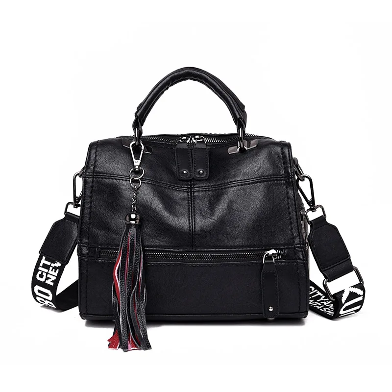 High Quality Leather Tassel Brand Handbags Women Bags Designer Handbags Ladies C - £39.96 GBP