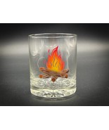 Hand Painted Campfire Engraved and Painted - 12.25 oz Double Rocks Glass - £17.32 GBP