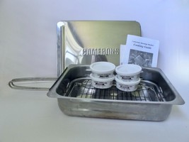 Vintage Camerons Stainless Steel Stovetop Smoker Cooker 4 Pkgs Wood Chips Manual - £12.57 GBP