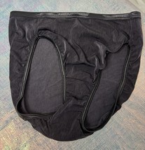 VTG VanityFair Illuminations Hi-Cut Brief Panty BLK SZ. 6 NWOT - $464.11 MXN