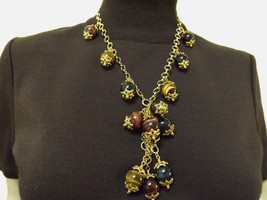 Genuine tiger&#39;s eye long necklace and earrings set.  - $42.99