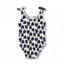 Toddler Girls Heart Print One Piece Swimsuit by Cat &amp; Jack &quot;Navy&quot; ~ NEW SEALED!! - £6.14 GBP