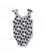 Toddler Girls Heart Print One Piece Swimsuit by Cat &amp; Jack &quot;Navy&quot; ~ NEW ... - £5.53 GBP