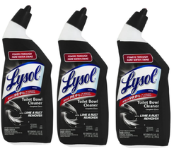 3 x Lysol Toilet Bowl Cleaner with Lime and Rust Remover 24 Ounce - £21.28 GBP