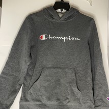 Champion Hoodie Youth XL Dark Gray Embroidered Logo Long Sleeve - £11.78 GBP