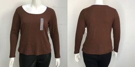 Old Navy Plus Long Sleeve Scoop neck Top Size 2X Brown NWT - £8.47 GBP