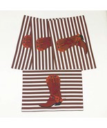 Cowboy Boot and Stripes Printed Placemats 13x19 inches Set 4 - $19.79