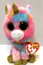 TY Beanie Boos Fantasia Rainbow Color Unicorn Plush Stuffed with Tag 6 in - £8.48 GBP