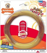 Nylabone Power Chew Ring Dog Toy Bacon Cheeseburger Flavor Large - £15.82 GBP