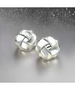 Tiffany &amp; Co Large Love Knot Earrings Sterling Silver Estate TIF942 - €296,70 EUR