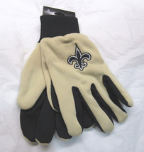 NFL New Orleans Saints Colored Palm Utility Gloves Tan w/ Black Palm by FOCO - £8.62 GBP