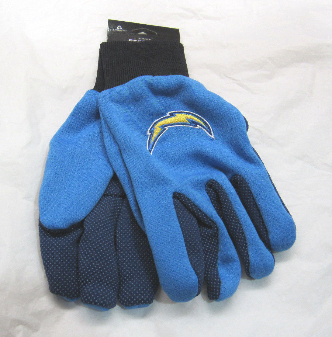 NFL LA Chargers Team Colored Palm Utility Gloves Royal w/ Navy Palm by FOCO - £10.38 GBP