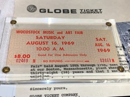 THE WOODSTOCK 1969 TICKET UNUSED ORIGINAL SATURDAY JIMI HENDRIX JANIS JO... - $69.98