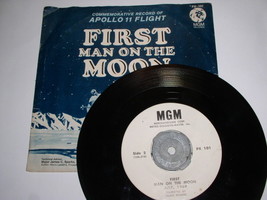 First Man On The Moon 45 Rpm Record Picture Sleeve Hugh Downs Vintage MGM - £12.60 GBP
