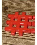 Lot Of 2 Little Tikes Wee WAFFLE BLOCKS 4&quot; Building Toys Red - £3.13 GBP