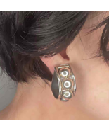 1980s Clip On Gorgeous Handmade Earrings! Modernist Ear Clips OFFeR! - $6,939.17 MXN