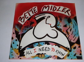 Bette Midler All I Need To Know 45 Rpm Record Picture Sleeve Vintage - £12.50 GBP