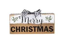 COLLECTIVE HOME Wooden Box Sign Merry Christmas Rustic Farmhouse Decor - $67.88 MXN