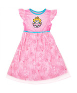 Super Mario Bros. Princess Peach Girl&#39;s Gown Pajamas Pink - £21.53 GBP