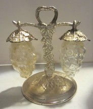 Vintage hanging clear glass grape salt and pepper shakers - $21.52