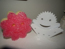 NEW Pink SCRUB MOMMY Sponge w/ SUCTION CUP SINK HOLDER - £11.81 GBP