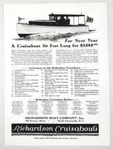 1930 Print Ad Richardson Cruisabout 30 Single Cabin Boats North Tonawanda,NY - $9.88
