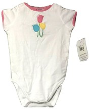 Hartstrings Infant Baby Girl White Pink Flowers One Piece Bodysuit Size ... - £3.32 GBP