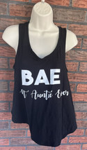 Black BAE T-Shirt Medium Sleeveless Tank Top Best Auntie Ever 100% Cotto... - $4.75