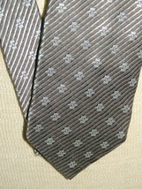 Giorgio Armani Cravatte Italy Neck Tie/Necktie Silk silver black 58&quot;x3.75&quot; - £16.12 GBP
