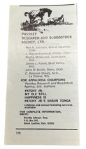 Passkey Research and Bloodstock Agency Ltd Vintage Print Ad 1970 Grand Junction - £7.92 GBP