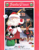 Santa Claus Crochet Fibre Craft 14&quot; Doll Clothes &amp; Sack 1994 Patterns Oop - £8.74 GBP