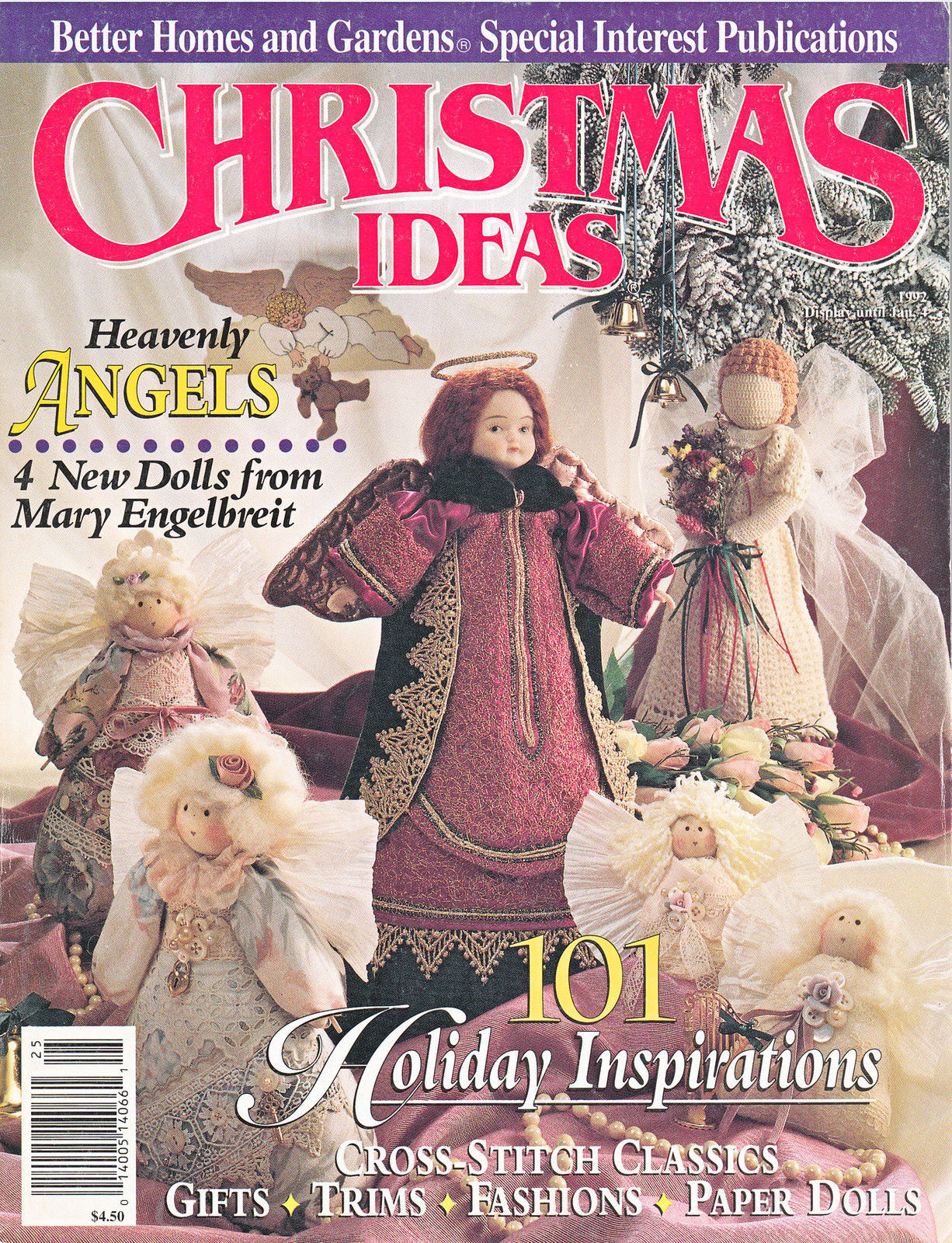 1992 CHRISTMAS IDEAS BETTER HOMES & GARDEN CROSS STITCH PAINT SEW KNIT EMBROIDER - $9.98