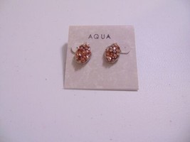 Aqua/ 1/2&quot; Silver Tone Peach Stone Button Stud Earrings N739 - £5.00 GBP