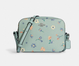 Coach Mini Camera Bag W/ Mystical Floral Print Crossbody ~NWT~ C8699 Light Teal - £135.76 GBP