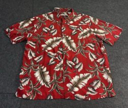 Batik Bay Red Hawaiian Shirt Tropical Palm Leaves Rayon Men’s Size XL X-Large - £11.03 GBP