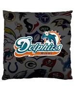 Miami Dolphins Home Decal Sofa Pillow Case Square Cushion Cover By Fanmagz - £19.26 GBP